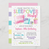 スリープバー招待状スランバーパーティー誕生日 招待状 (正面/裏面)