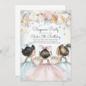 スリープバー誕生日パーティームービー夜ガールバースデー 招待状 (正面/裏面)