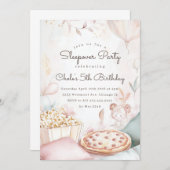 スリープバー誕生日パーティームービー夜ガールバースデー 招待状 (正面/裏面)