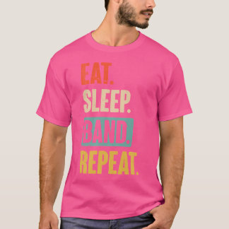 スリープバ食べンドリピートマーチングバンド及びジャズバンド Tシャツ