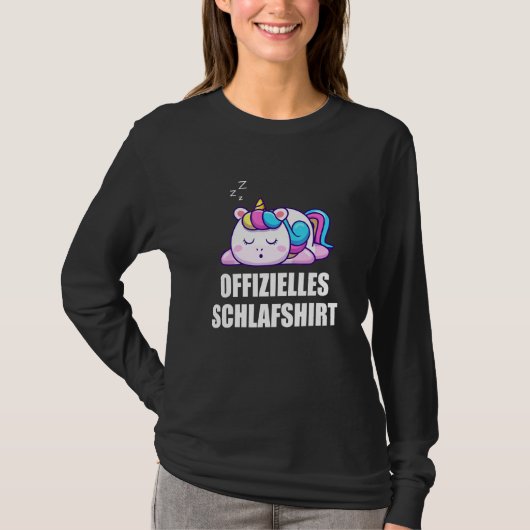 スリープパジャマスナイトドレスユニコーン Tシャツ (正面)