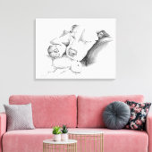 スリープピットブルスケッチ キャンバスプリント (インサイチュ (リビング))