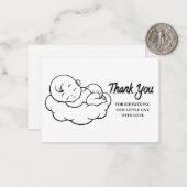 スリープベビーオンクラウドありがとう ノートカード (正面/裏面インサイチュ)