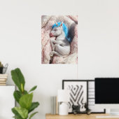 スリープベビーユニコーン子供部屋アート ポスター (ホームオフィス)