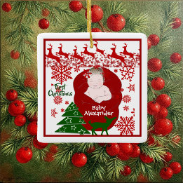 スリープベビー初めてのクリスマストナカイカスタムズ セラミックオーナメント