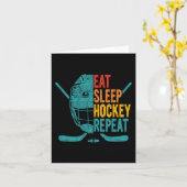 スリープホッケー食べリピートおもしろいアイスホッケー カード (黄色い花)