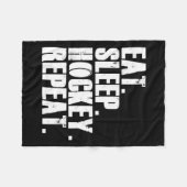 スリープホッケー食べリピートギフトシャツメンズ フリースブランケット (正面(横))