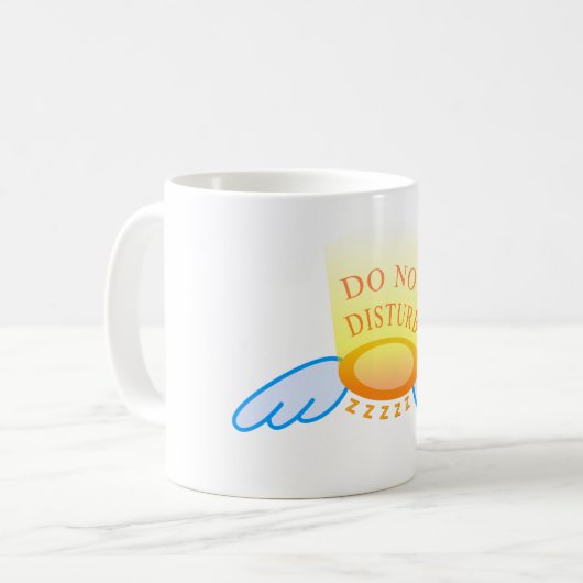 スリープモードのハロー飛んでいるとウィングを妨害しない コーヒーマグカップ (正面左)