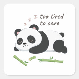 スリープモードパンダ – かわいい怠け者ベアアート スクエアシール