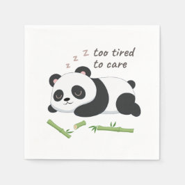 スリープモードパンダ – かわいい怠け者ベアアート スタンダードカクテルナプキン