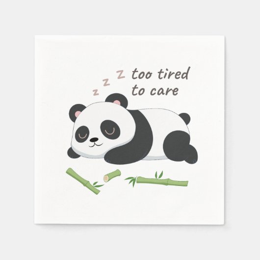 スリープモードパンダ – かわいい怠け者ベアアート スタンダードカクテルナプキン (正面)