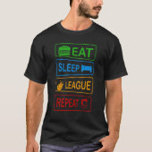 スリープリ食べグリーグリピート賭博ゲーマーゲーマーミーム Tシャツ (正面)