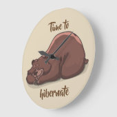 スリープ中のクマ//休止状態までの時間 ラージ壁時計 (傾斜)