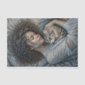 スリープ中の美しいと猫の友人のデコページ 薄葉紙 (正面)