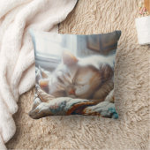 スリープ子猫オンオールドキルト クッション (ブランケット)