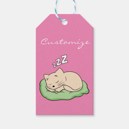 スリープ子猫サンダー_コーブ ギフトタグ (正面)