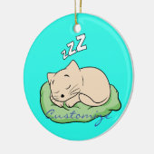 スリープ子猫サンダー_コーブ セラミックオーナメント (左)