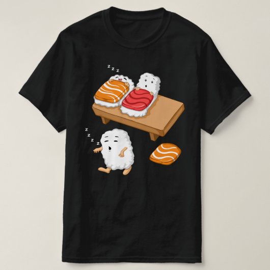 スリープ歩くすし日本のグルメ Tシャツ (デザイン正面)