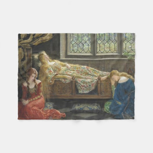 スリープ美しい(John Collier) フリースブランケット (正面(横))