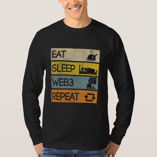 スリープ食べくもの巣3 Repeat Tシャツ (正面)