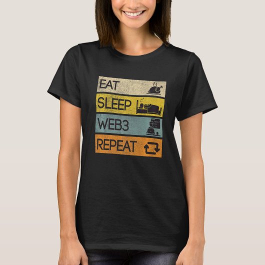 スリープ食べくもの巣3 Repeat Tシャツ (正面)
