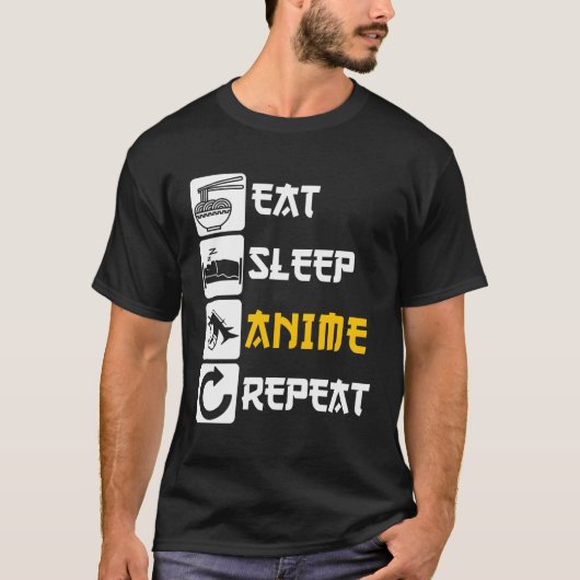 スリープ食べアニメリピートGa日本ことわざコスプレK-P Tシャツ (正面)