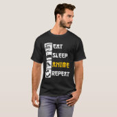 スリープ食べアニメリピートGa日本ことわざコスプレK-P Tシャツ (正面フル)