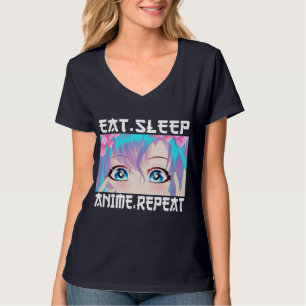 スリープ食べアニメリピートTシャツ Tシャツ