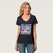 スリープ食べアニメリピートTシャツ Tシャツ (正面フル)