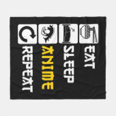 スリープ食べアニリピートマンガ日本ことわざコスプレ フリースブランケット (正面(横))