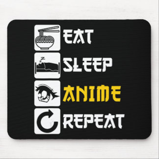 スリープ食べアニリピートマンガ日本ことわざコスプレ マウスパッド