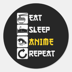 スリープ食べアニリピートマンガ日本ことわざコスプレ ラウンドシール