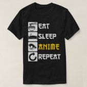 スリープ食べアニリピートマンガ日本ことわざコスプレ Tシャツ (デザイン正面)