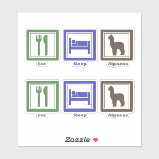 スリープ食べアルパカ シール (シート)