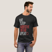 スリープ食べアーコースティック・ギター・リピート Tシャツ (正面フル)