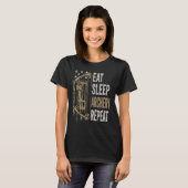 スリープ食べアーチェリーリピーター迷彩弓USA おもしろい Tシャツ (正面フル)