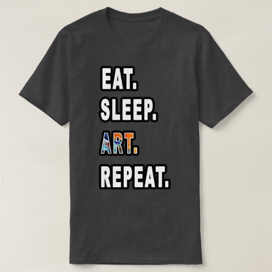スリープ食べアートリピート Tシャツ (デザイン正面)