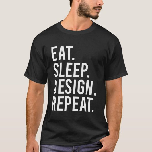 スリープ食べインテリアデザイナインテリア Tシャツ (正面)
