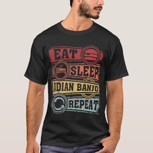 スリープ食べインディアンバンジョリピート Tシャツ (正面)