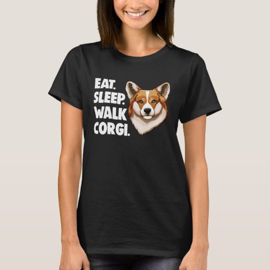 スリープ食べウォークコルギコルギラブ Tシャツ (正面)