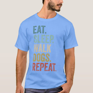 スリープ食べウォークドッグ犬歩く犬の恋人の友人f tシャツ