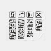 スリープ食べウォータースキリピート水スキーウォータースキーWa フリースブランケット (正面(横))