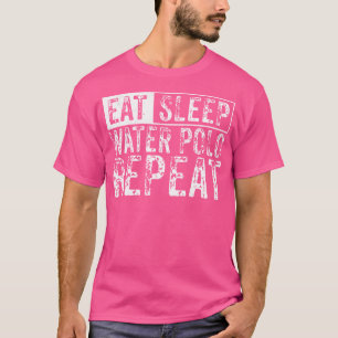スリープ食べウォーターポロリピーターおもしろいウォーターポロ Tシャツ
