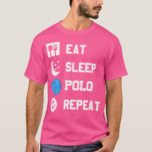 スリープ食べウォーターポロリピーターおもしろいウォーターポロ Tシャツ