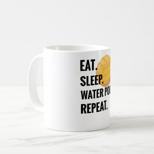 スリープ食べウォーターポロリピート水ポロプレーヤーギフト コーヒーマグカップ (正面左)