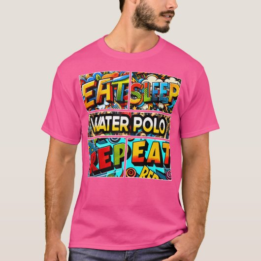 スリープ食べウォーターポロリピート Tシャツ (正面)