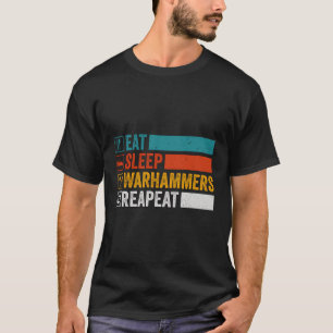 スリープ食べウォーマーズリピーターおもしろいゲーマーレトロビデオ Tシャツ