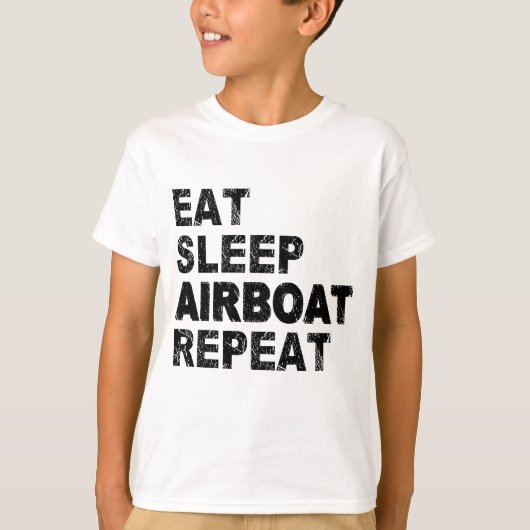 スリープ食べエアボートリピート Tシャツ (正面)