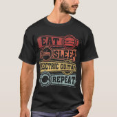 スリープ食べエレクティギターのリピート Tシャツ (正面)