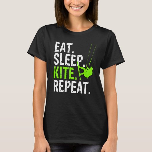 スリープ食べカイトリピート – Kitsurf Tシャツ (正面)